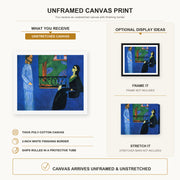 Henri Matisse - Conversation canvas print size comparison and framing display infographic