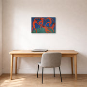 Gallery-wrapped canvas print of Henri Matisse's Dance hanging in a home office
