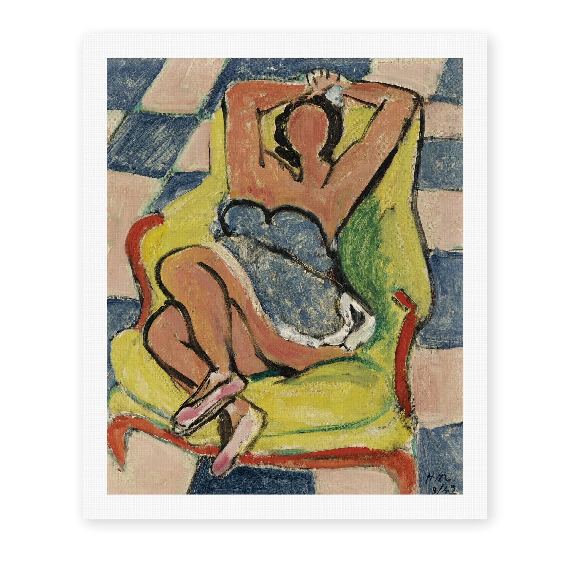 Henri Matisse's Dancer in repose painting reproduced as a rolled canvas print