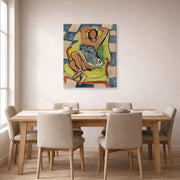 Gallery-wrapped canvas print of Henri Matisse's Dancer in repose hanging on a dining room wall