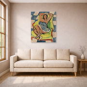 Unframed poster print of Henri Matisse's Dancer in repose displayed in a living room, view 1