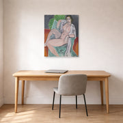 Gallery-wrapped canvas print of Henri Matisse's Draped Nude hanging in a home office