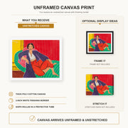 Henri Matisse - Elmyr De Hory-odalisque canvas print size comparison and framing display infographic