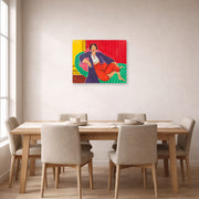 Unframed poster print of Henri Matisse's Elmyr De Hory-odalisque displayed on a dining room wall