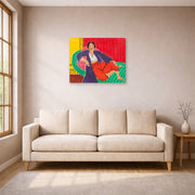 Unframed poster print of Henri Matisse's Elmyr De Hory-odalisque displayed in a living room, view 1