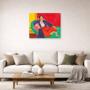Unframed poster print of Henri Matisse's Elmyr De Hory-odalisque displayed in a living room, view 2