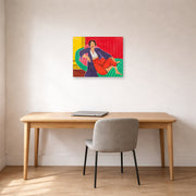 Unframed poster print of Henri Matisse's Elmyr De Hory-odalisque displayed in a home office