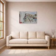 Gallery-wrapped canvas print of Henri Matisse's Festival of Flowers hanging in a living room, view 1