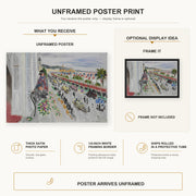 Henri Matisse - Festival of Flowers poster print size comparison display infographic