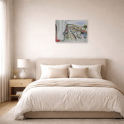 Unframed poster print of Henri Matisse's Festival of Flowers displayed above a bed in a bedroom