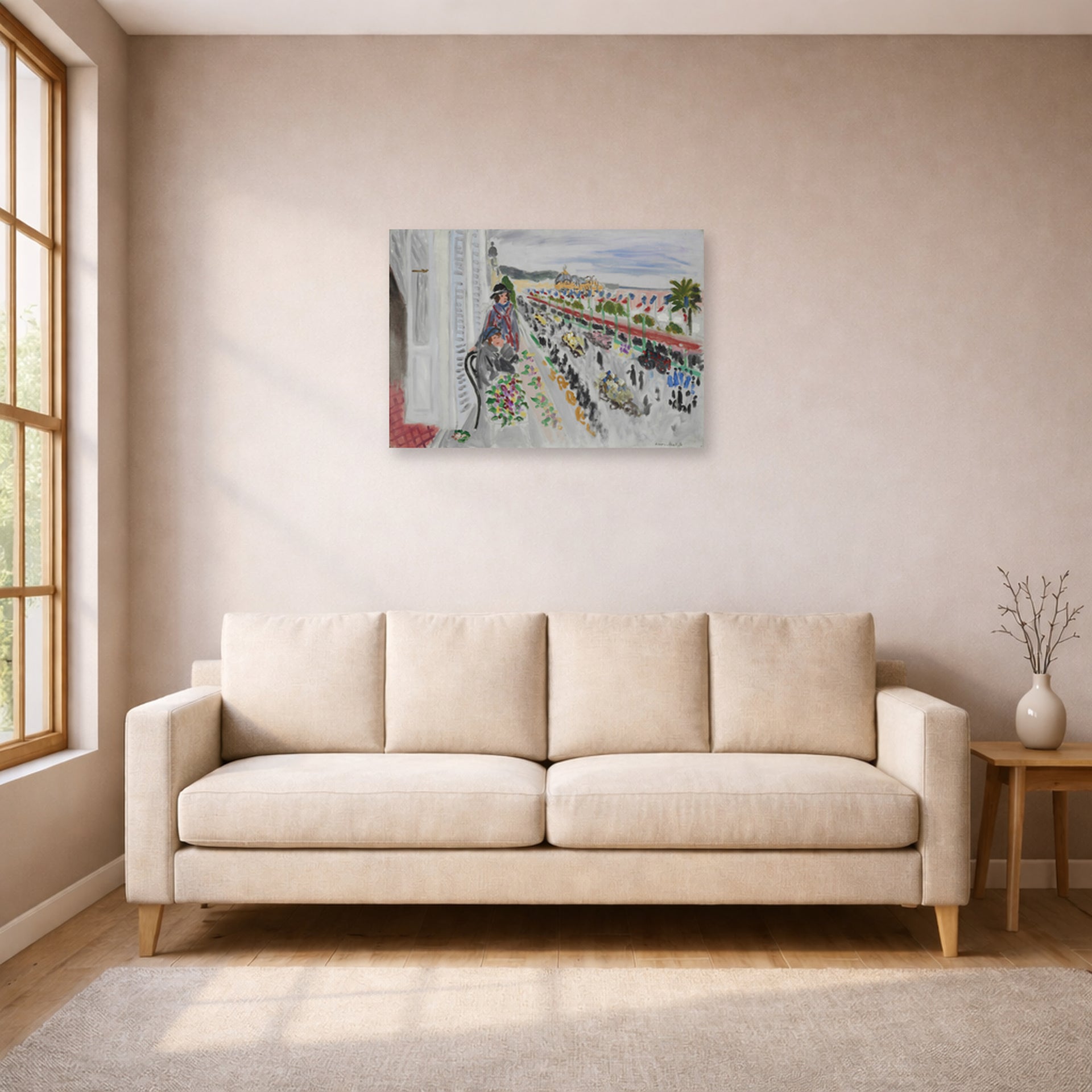 Unframed poster print of Henri Matisse's Festival of Flowers displayed in a living room, view 1