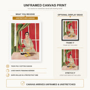 Henri Matisse - Figure at the Rideau Releve canvas print size comparison and framing display infographic