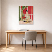 Gallery-wrapped canvas print of Henri Matisse's Figure at the Rideau Releve hanging in a home office