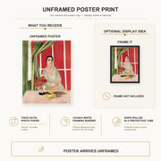 Henri Matisse - Figure at the Rideau Releve poster print size comparison display infographic