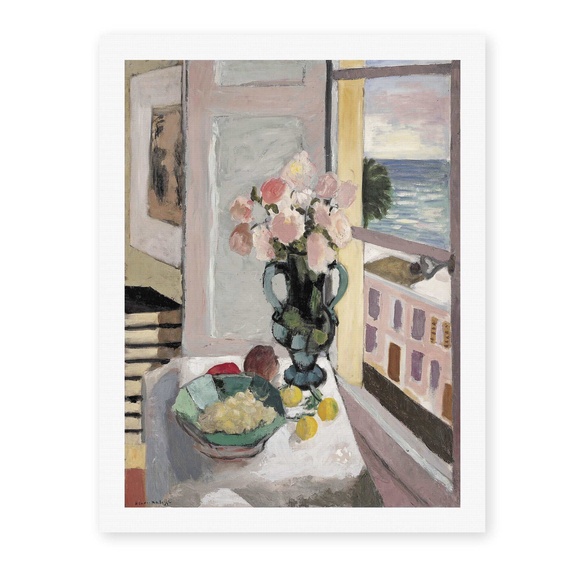 Henri Matisse - (, Flowers in Front of a Window - henri-matisse-flowers-in-front-of-a-window-canvas-print-hero