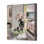 Henri Matisse's Flowers in front of a Window painting reproduced as a gallery-wrapped canvas print