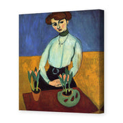 Henri Matisse's Girl with Tulips painting reproduced as a gallery-wrapped canvas print