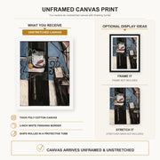 Henri Matisse - Goldfish and Palette canvas print size comparison and framing display infographic
