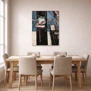 Gallery-wrapped canvas print of Henri Matisse's Goldfish and Palette hanging on a dining room wall