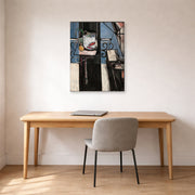 Gallery-wrapped canvas print of Henri Matisse's Goldfish and Palette hanging in a home office