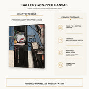 Henri Matisse - Goldfish and Palette gallery wrap canvas construction and hanging details infographic