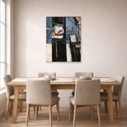 Unframed poster print of Henri Matisse's Goldfish and Palette displayed on a dining room wall