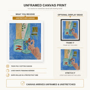 Henri Matisse - Goldfish and Sculpture canvas print size comparison and framing display infographic