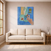 Gallery-wrapped canvas print of Henri Matisse's Goldfish and Sculpture hanging in a living room, view 1