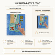 Henri Matisse - Goldfish and Sculpture poster print size comparison display infographic
