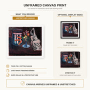 Henri Matisse - Goldfish canvas print size comparison and framing display infographic