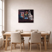 Gallery-wrapped canvas print of Henri Matisse's Goldfish hanging on a dining room wall