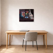 Gallery-wrapped canvas print of Henri Matisse's Goldfish hanging in a home office