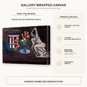 Henri Matisse - Goldfish gallery wrap canvas construction and hanging details infographic