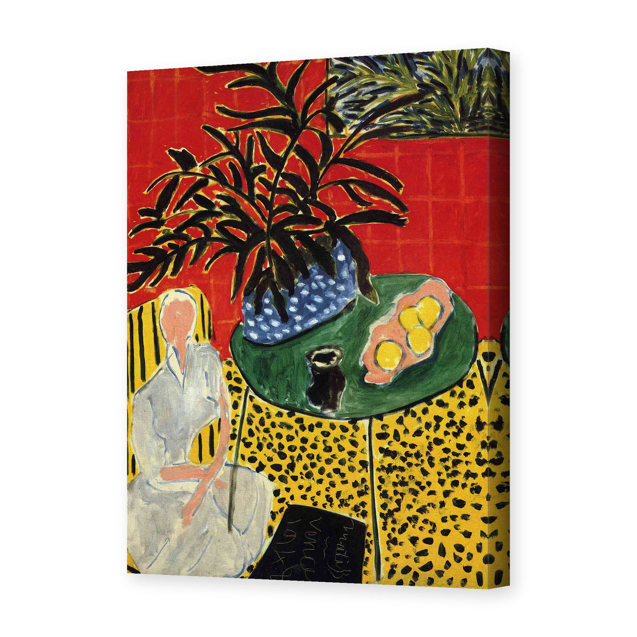 Henri Matisse's Interior with Black Fern painting reproduced as a gallery-wrapped canvas print