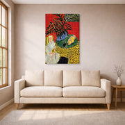 Gallery-wrapped canvas print of Henri Matisse's Interior with Black Fern hanging in a living room, view 1