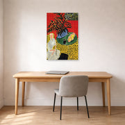 Unframed poster print of Henri Matisse's Interior with Black Fern displayed in a home office