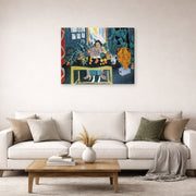 Gallery-wrapped canvas print of Henri Matisse's Interior with Etruscan Vase hanging in a living room, view 2
