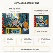 Henri Matisse - Interior with Etruscan Vase poster print size comparison display infographic