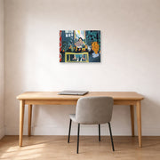 Unframed poster print of Henri Matisse's Interior with Etruscan Vase displayed in a home office