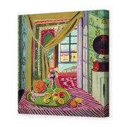 Henri Matisse's Interior with Phonograph painting reproduced as a gallery-wrapped canvas print