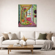 Gallery-wrapped canvas print of Henri Matisse's Interior with Phonograph hanging in a living room, view 2