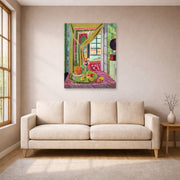 Unframed poster print of Henri Matisse's Interior with Phonograph displayed in a living room, view 1