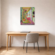 Unframed poster print of Henri Matisse's Interior with Phonograph displayed in a home office
