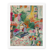 Henri Matisse's Interior with a Girl Reading painting reproduced as a rolled canvas print