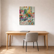 Gallery-wrapped canvas print of Henri Matisse's Interior with a Girl Reading hanging in a home office