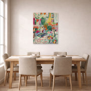 Unframed poster print of Henri Matisse's Interior with a Girl Reading displayed on a dining room wall