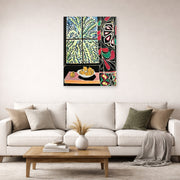 Unframed poster print of Henri Matisse's Interior with an Egyptian Curtain displayed in a living room, view 2