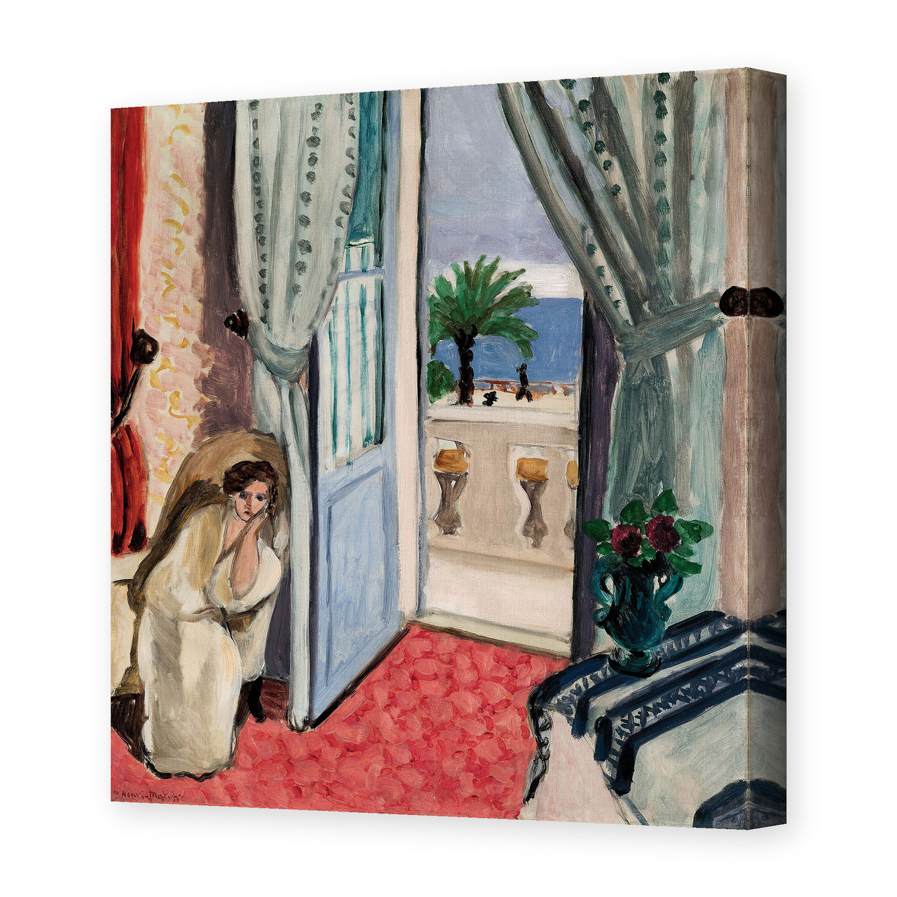 Henri Matisse's Interior at Nice Room at the Hotel Mediterranee painting reproduced as a gallery-wrapped canvas print