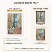 Henri Matisse - Interior at Nice canvas print size comparison and framing display infographic