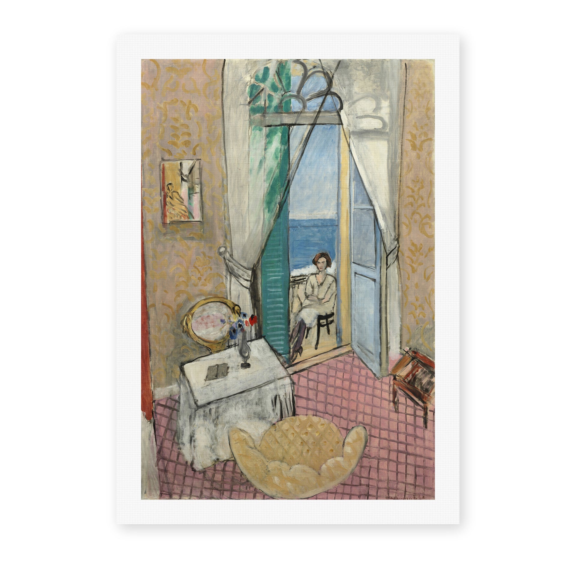 Henri Matisse's Interior at Nice painting reproduced as a rolled canvas print